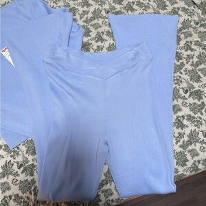 NWT Pink rose baby blue sweater set